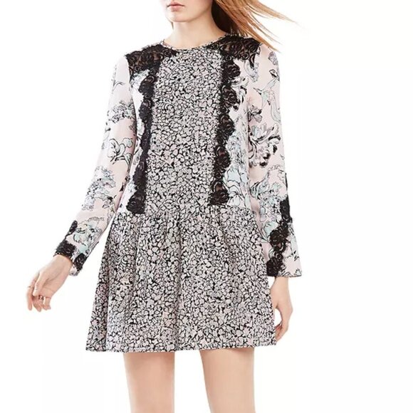 BCBG Bryanne Lace Insert Dress - Picture 1 of 4